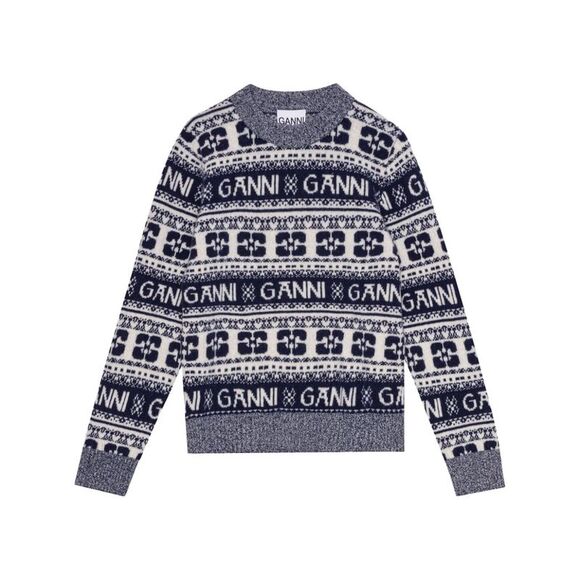 GANNI Sweaters - Ganni Women Wool Crewneck Jumper